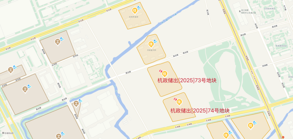 此次临平区推出的两宗地块位置相邻